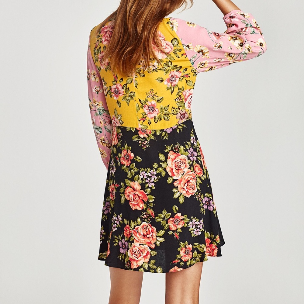Zara Floral Patchwork Dress - Picture 2 of 6